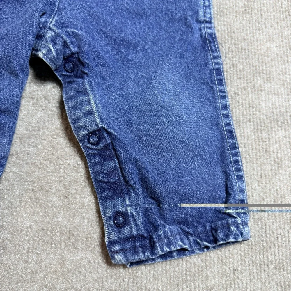 Vintage OshKosh B'Gosh Overalls 6-9M Made in USA Vestbak Denim Baby Blue 90s